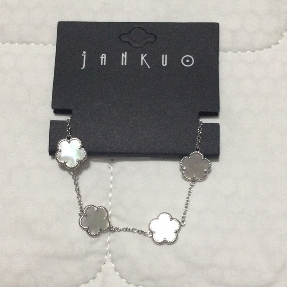 inspired clover bracelet mother of pearl finish